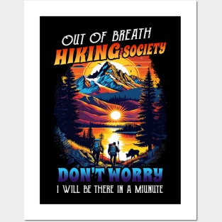 Retro Out of Breath Hiking Society Don't Worry I Be There Posters and Art